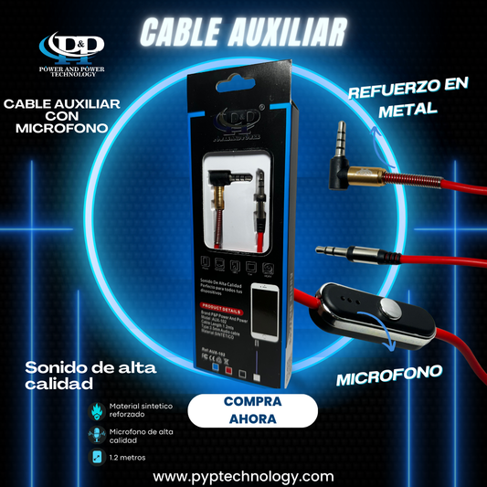 CABLE AUXILIAR 1.2 METROS⚡