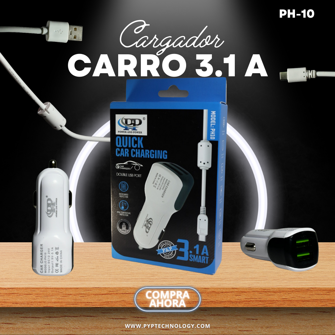 CARGADOR DE CARRO 3.1 PH-10 TIPO C/V8